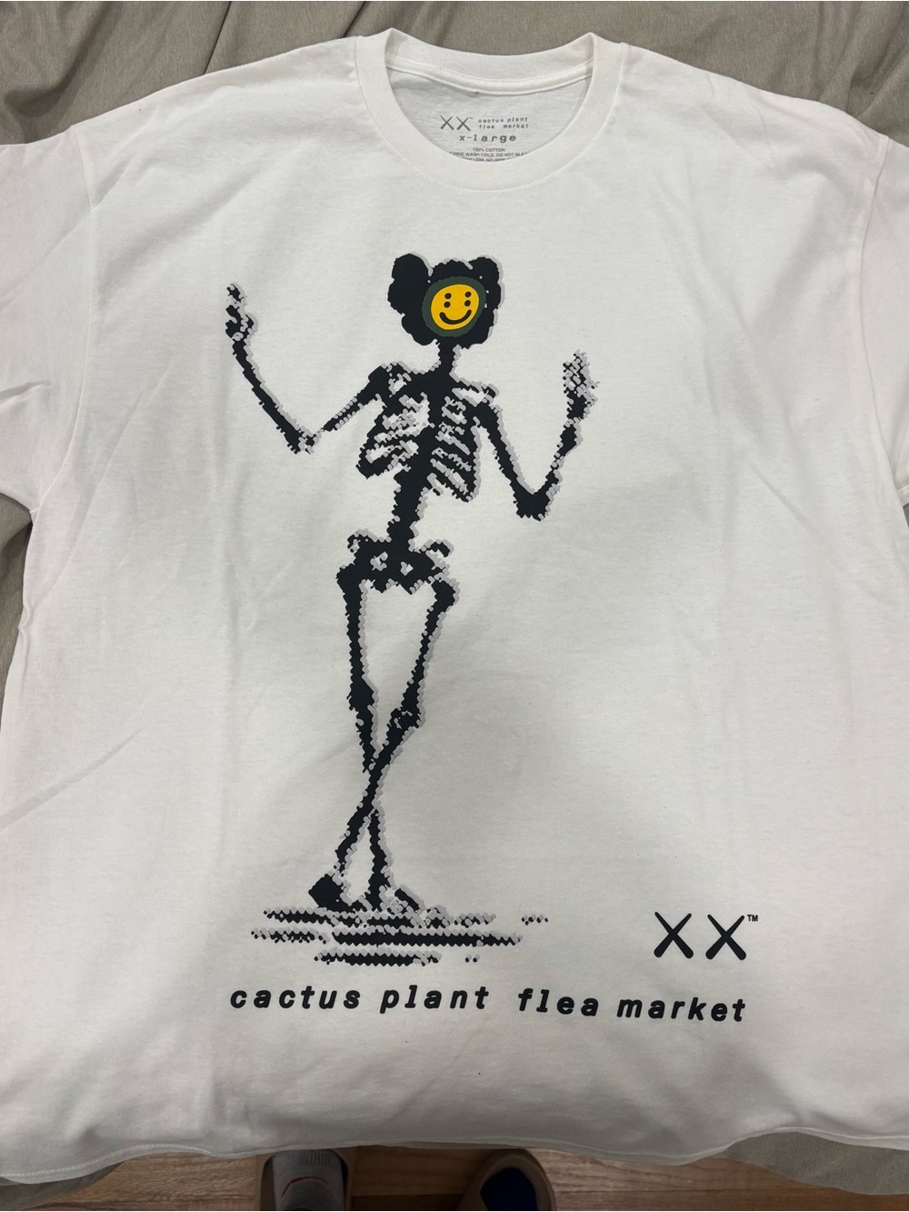 Cactus Plant Flea Market Mens White Skeleton Graphic Tee
